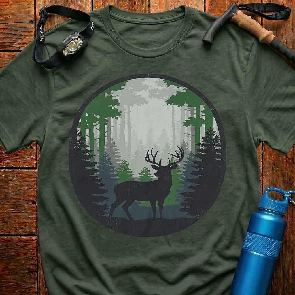 Majestic Deer in Pines T-shirt