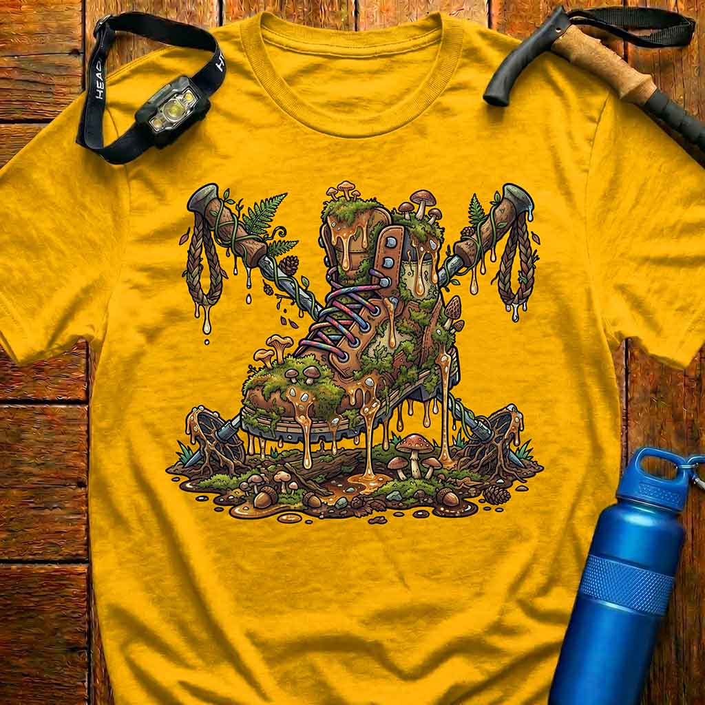 Mossy Boot and Mushrooms T-shirt
