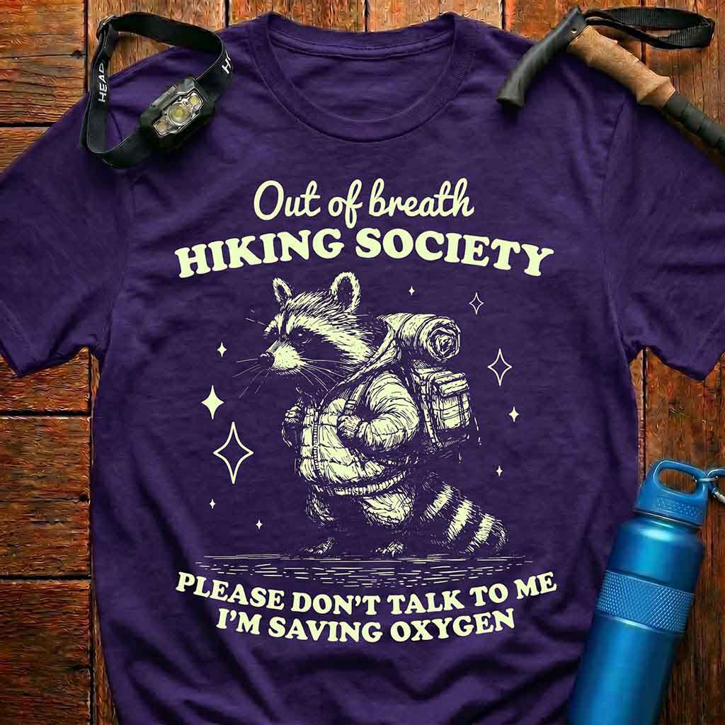 Funny Raccoon Hiking T-Shirt