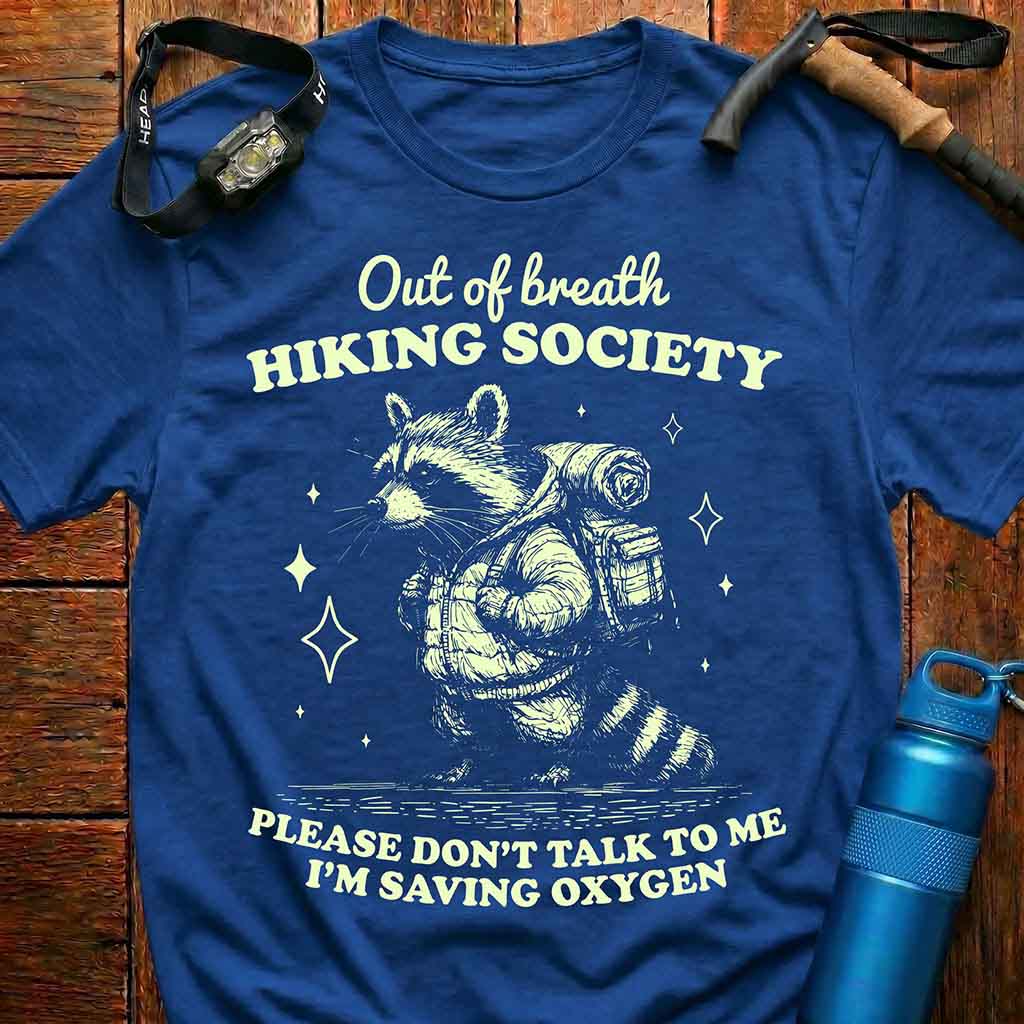 Funny Raccoon Hiking T-Shirt