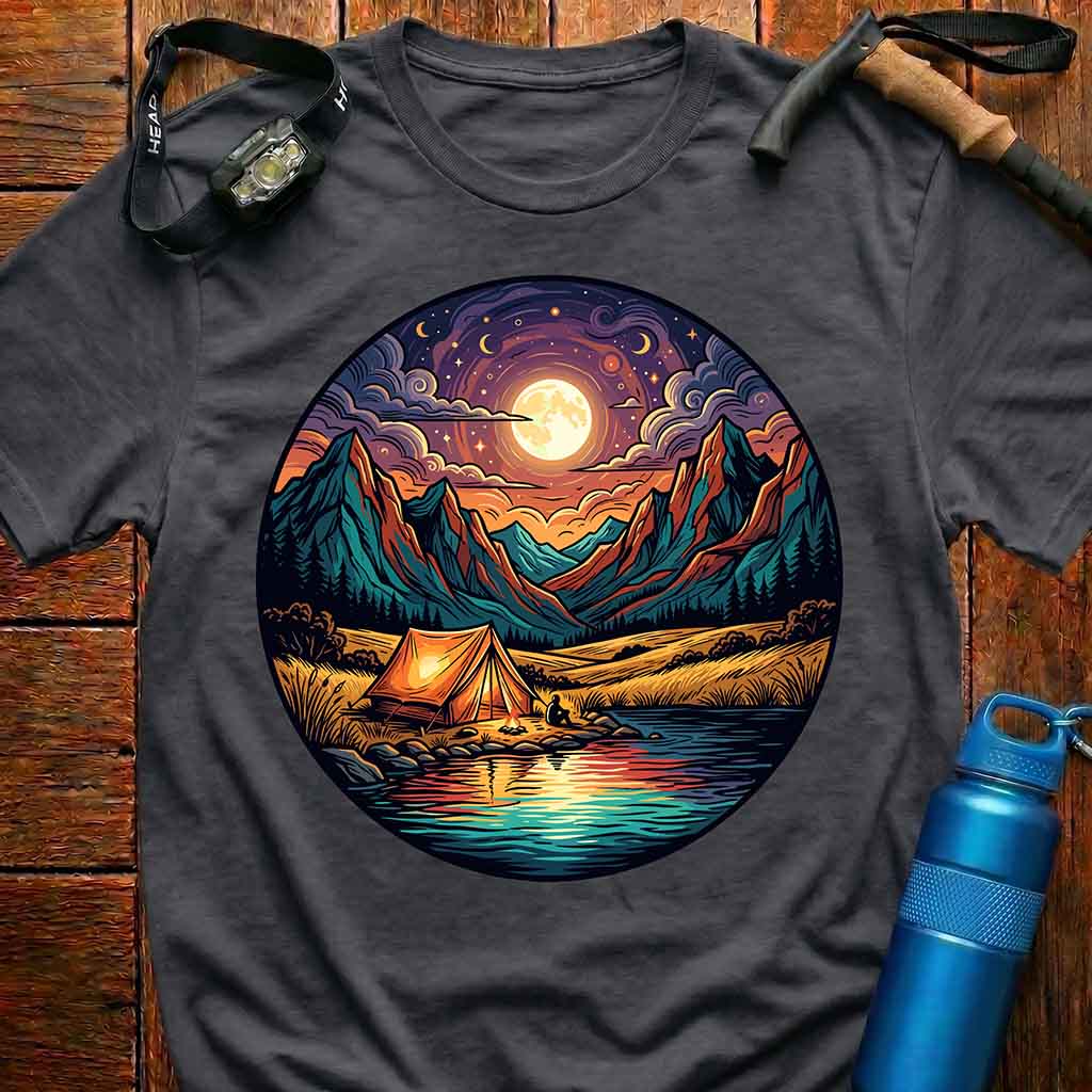 Stunning Full Moon Camping T-Shirt