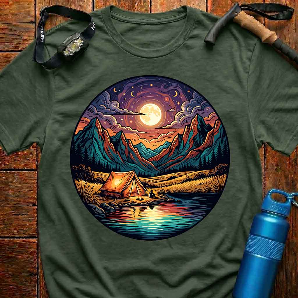 Stunning Full Moon Camping T-Shirt