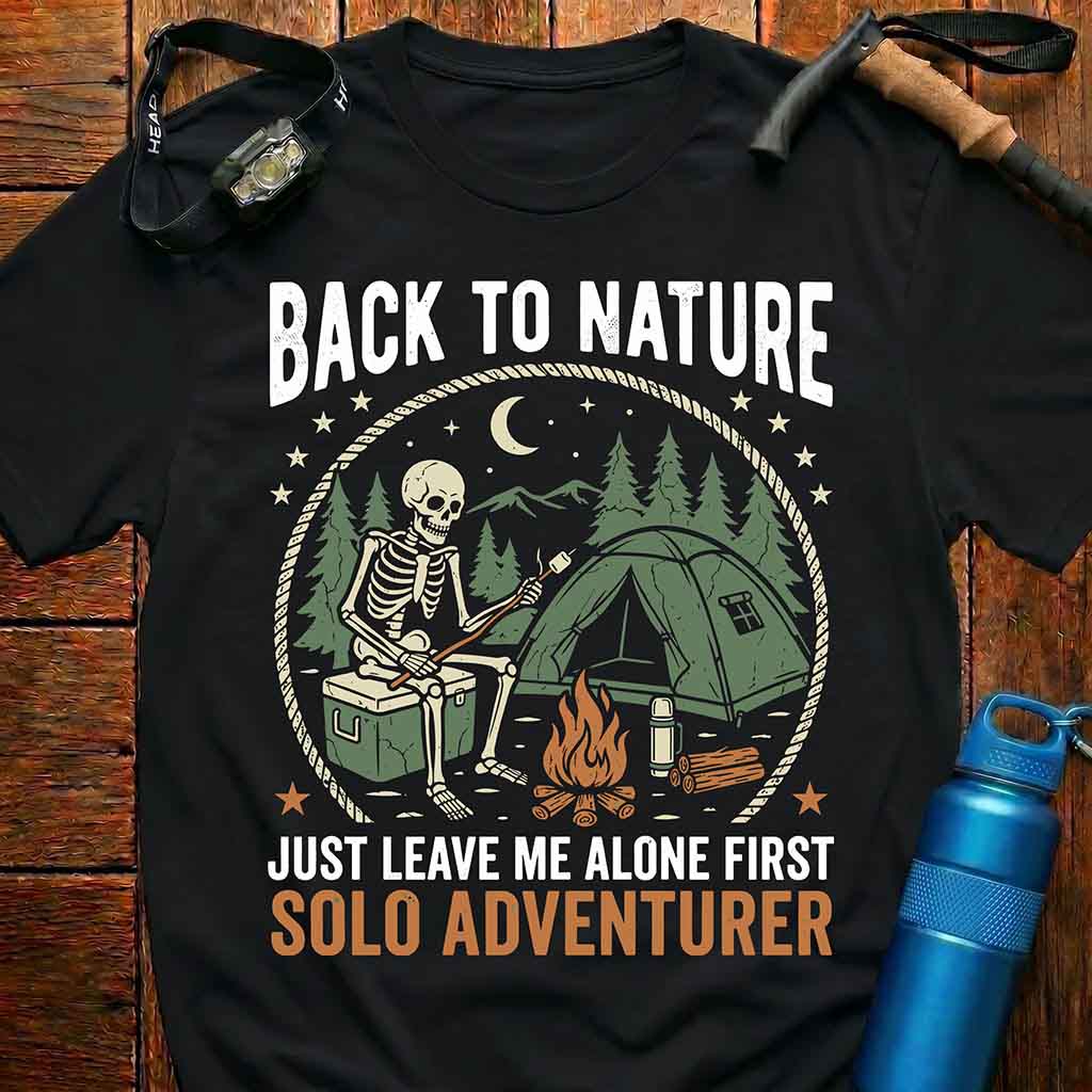 Vintage Skeleton Camping T-Shirt