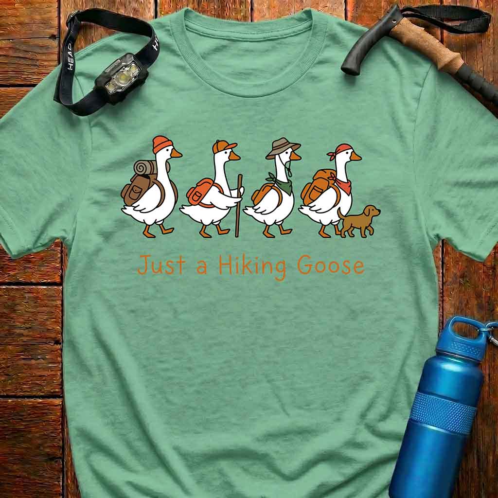 Whimsical Hiking Geese T-Shirt