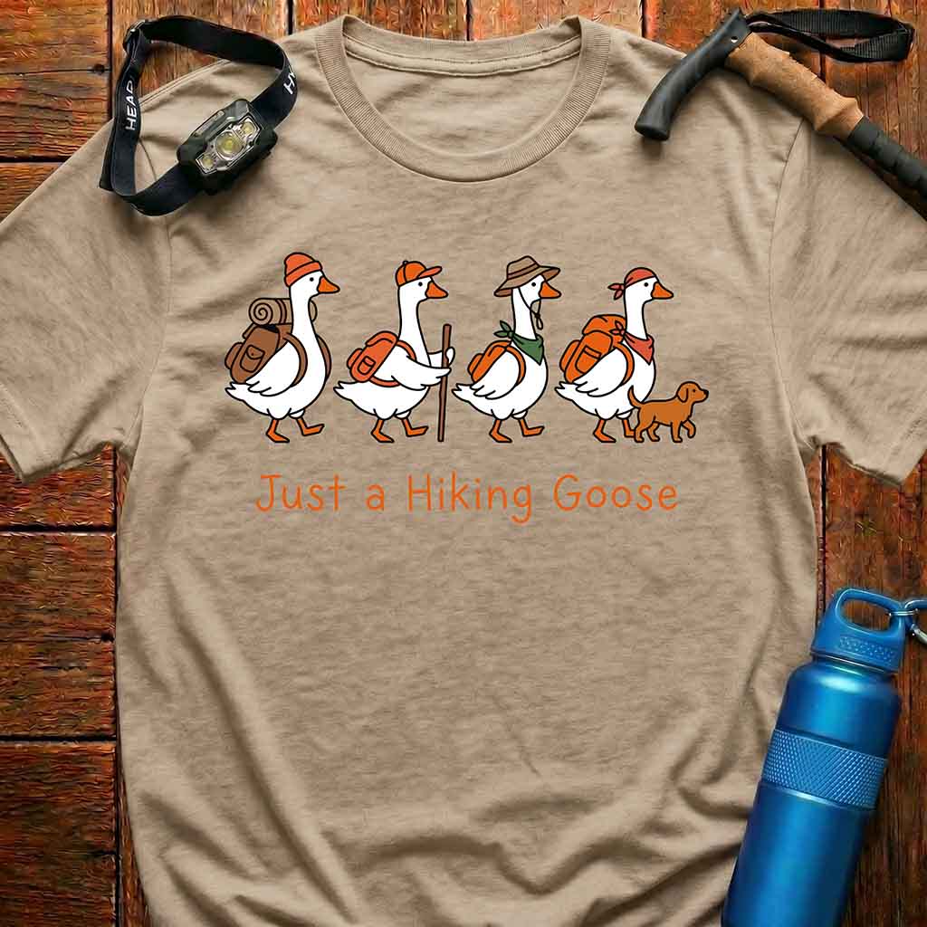 Whimsical Hiking Geese T-Shirt