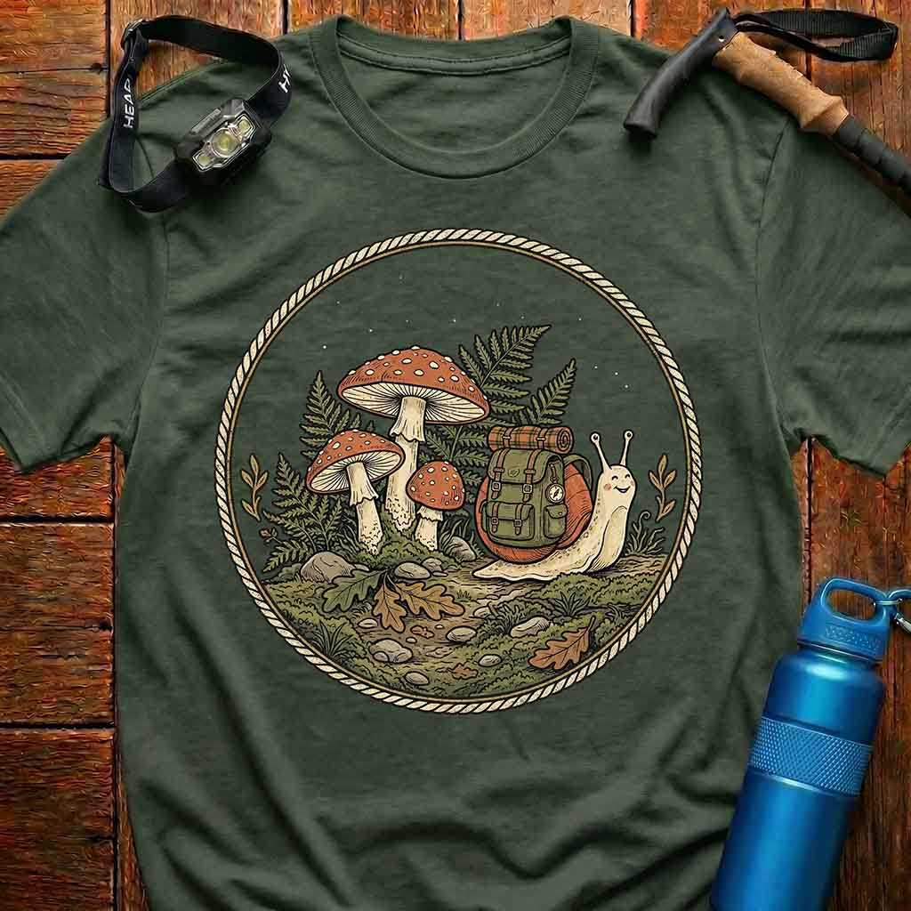 Whimsical Snail Hiker T-Shirt