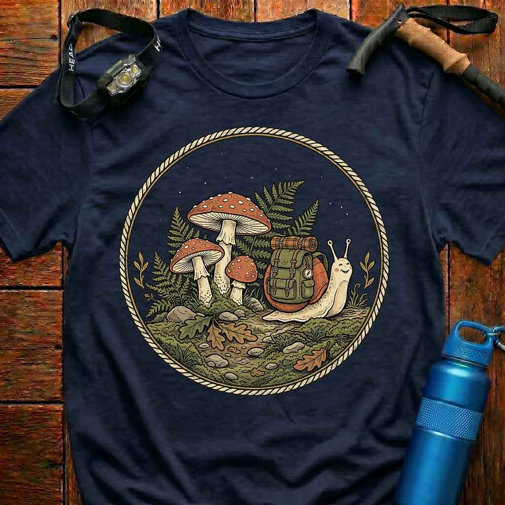 Whimsical Snail Hiker T-Shirt