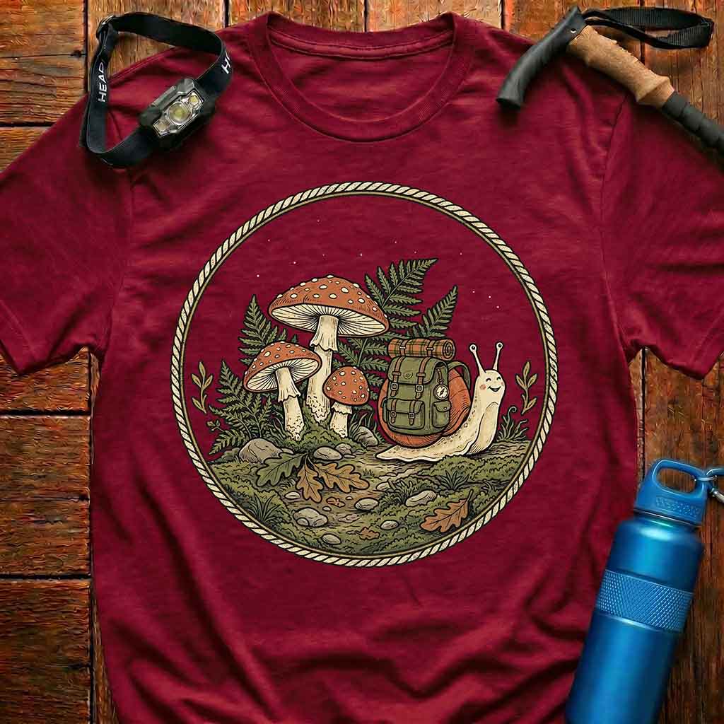 Whimsical Snail Hiker T-Shirt