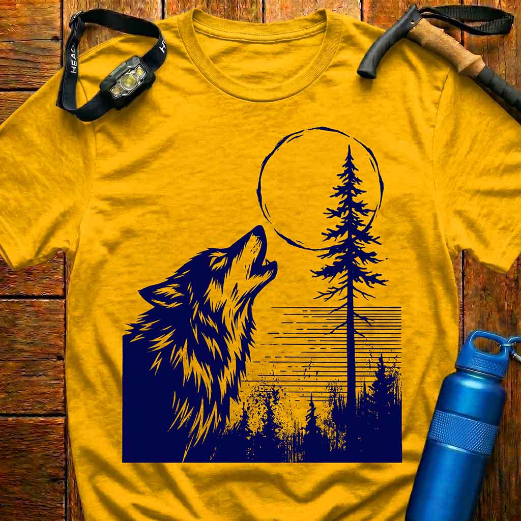 Wolf Howling Full Moon T-Shirt