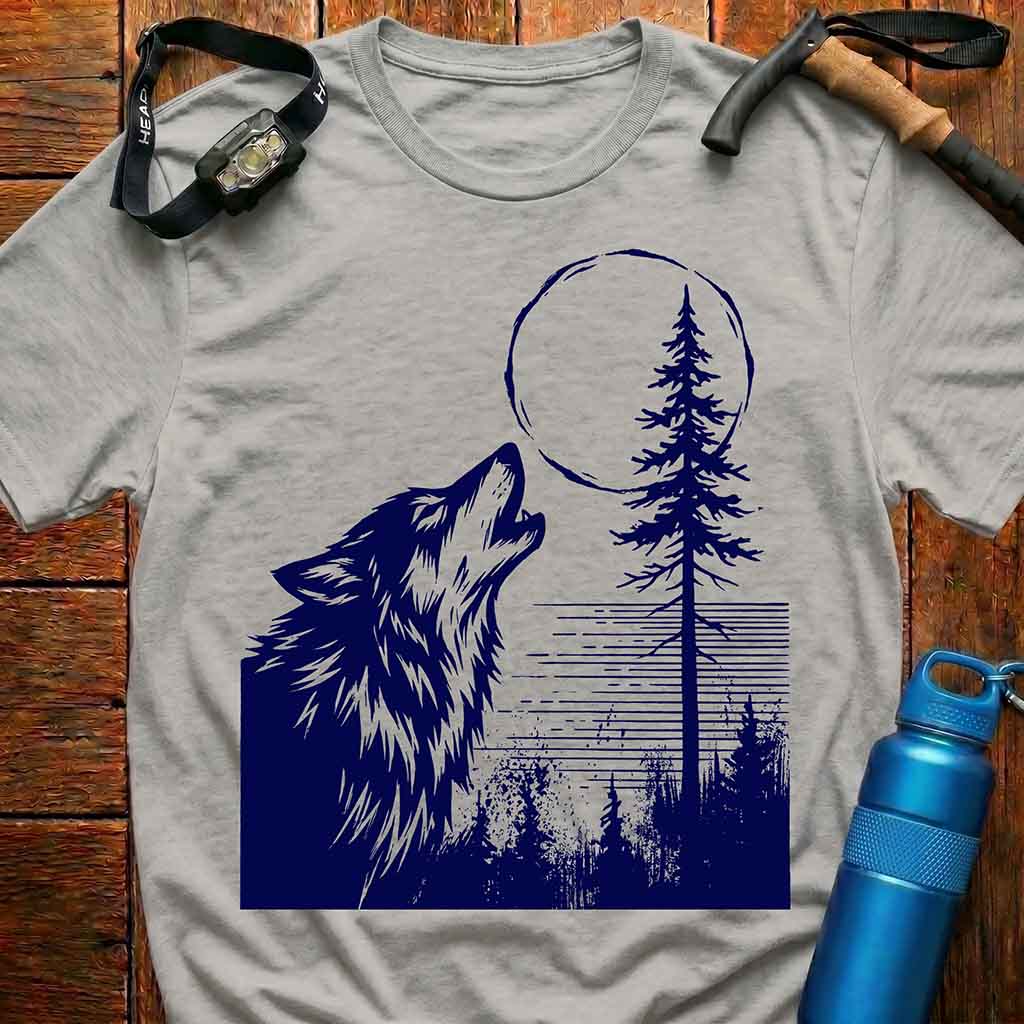 Wolf Howling Full Moon T-Shirt