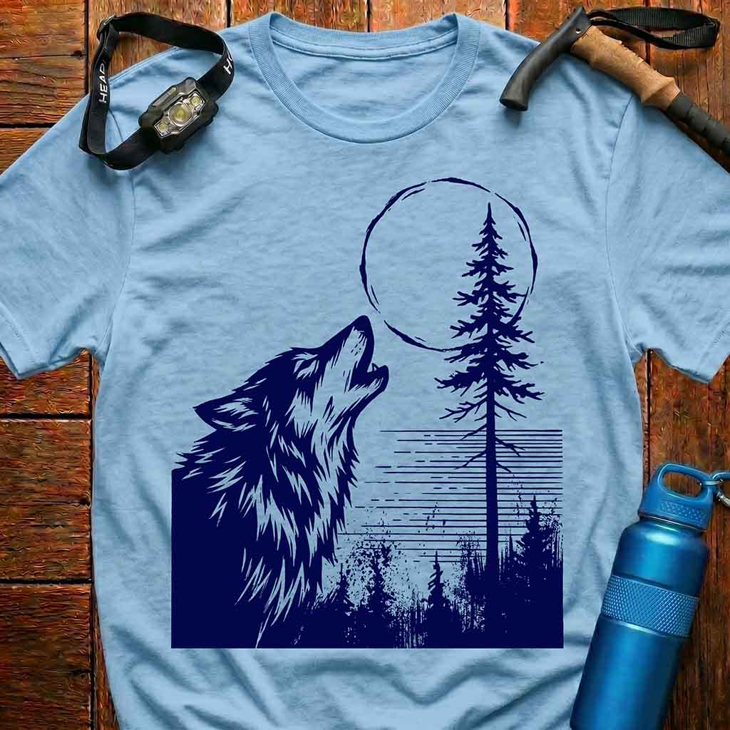 Wolf Howling Full Moon T-Shirt