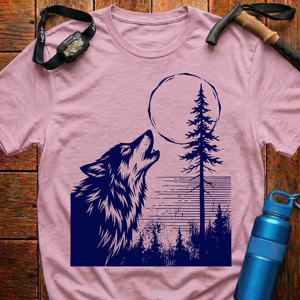 Wolf Howling Full Moon T-Shirt