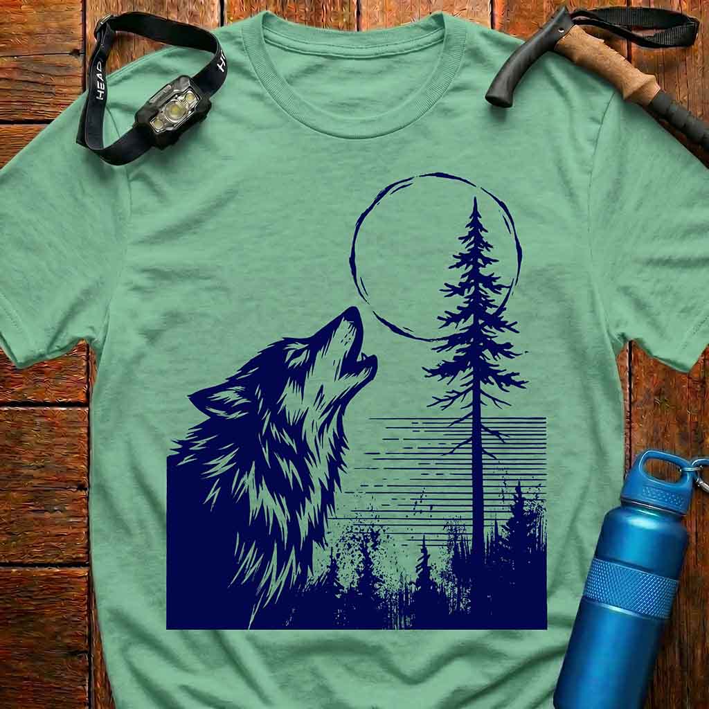 Wolf Howling Full Moon T-Shirt