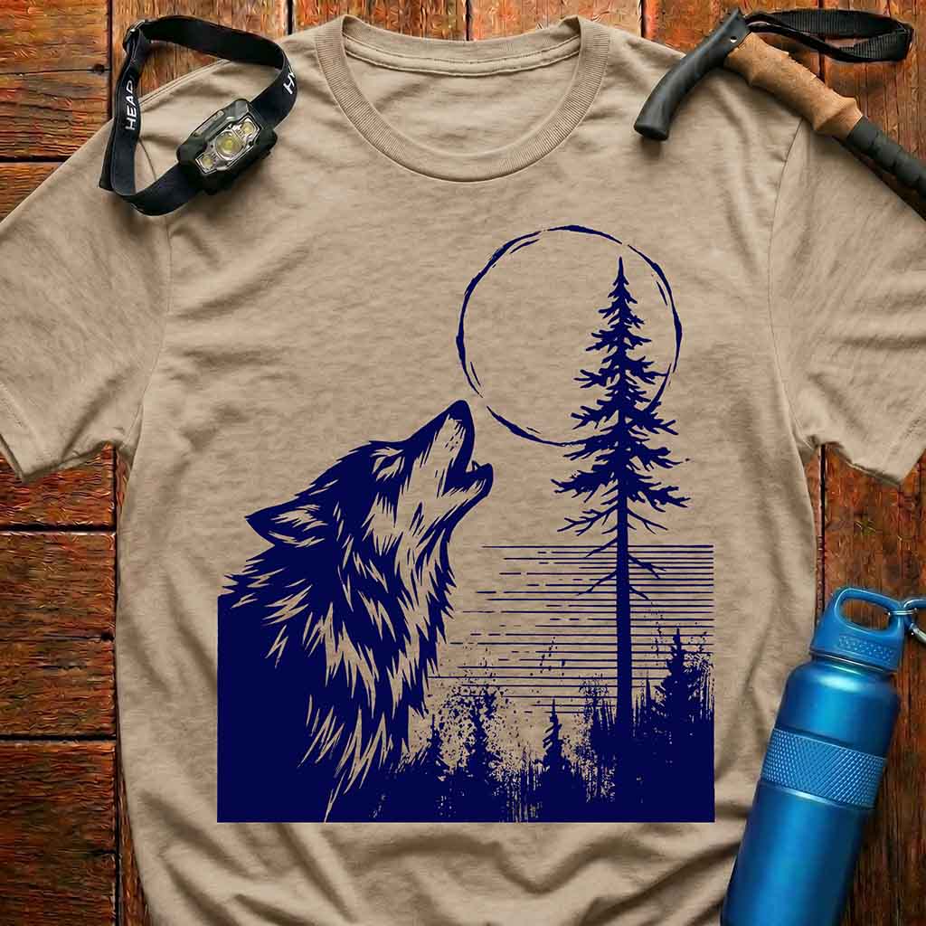 Wolf Howling Full Moon T-Shirt