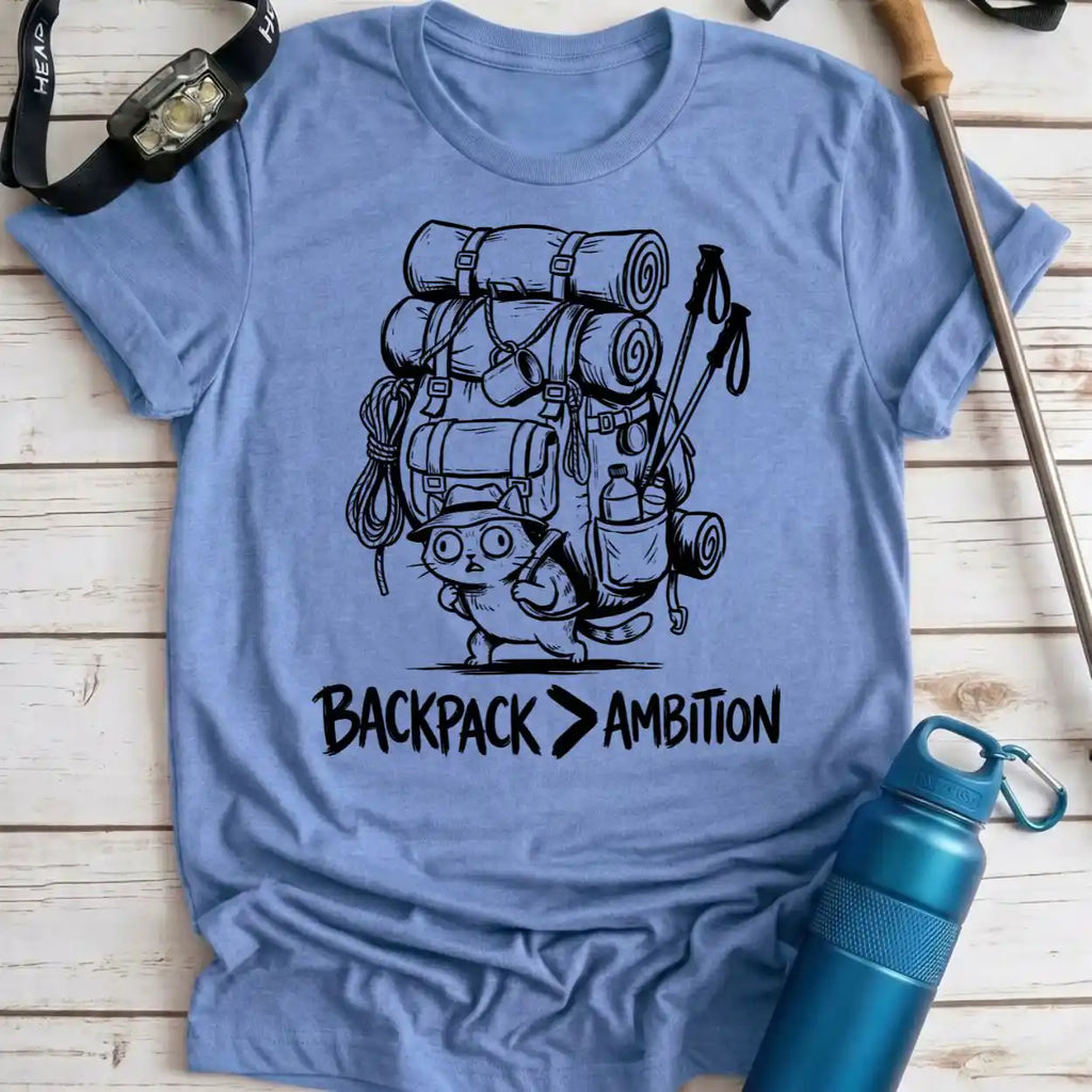 Backpack Over Ambition Cat Tee