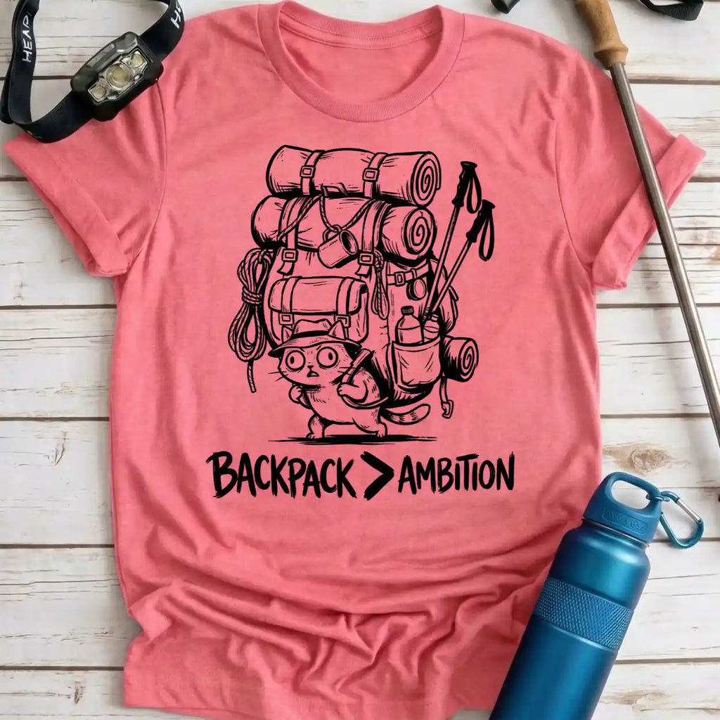 Backpack Over Ambition Cat Tee