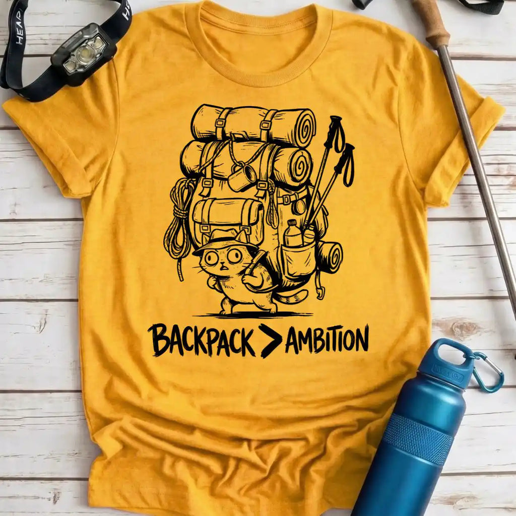 Backpack Over Ambition Cat Tee