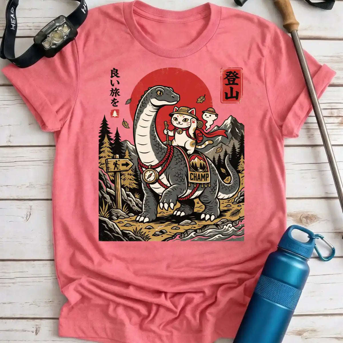 Champ and Cat Hiking Tee