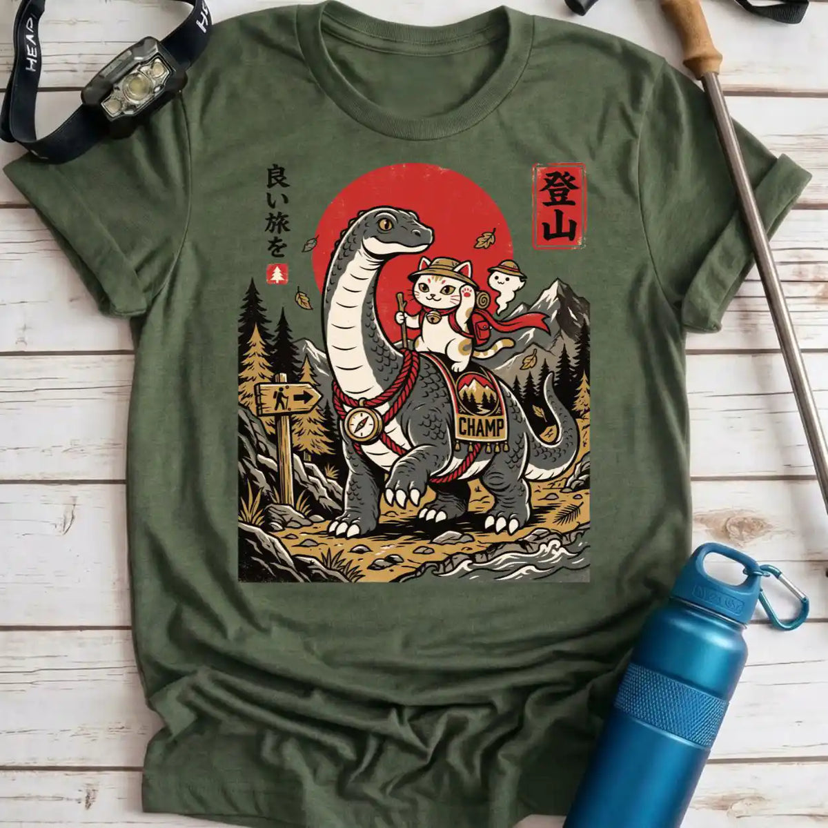 Champ and Cat Hiking Tee