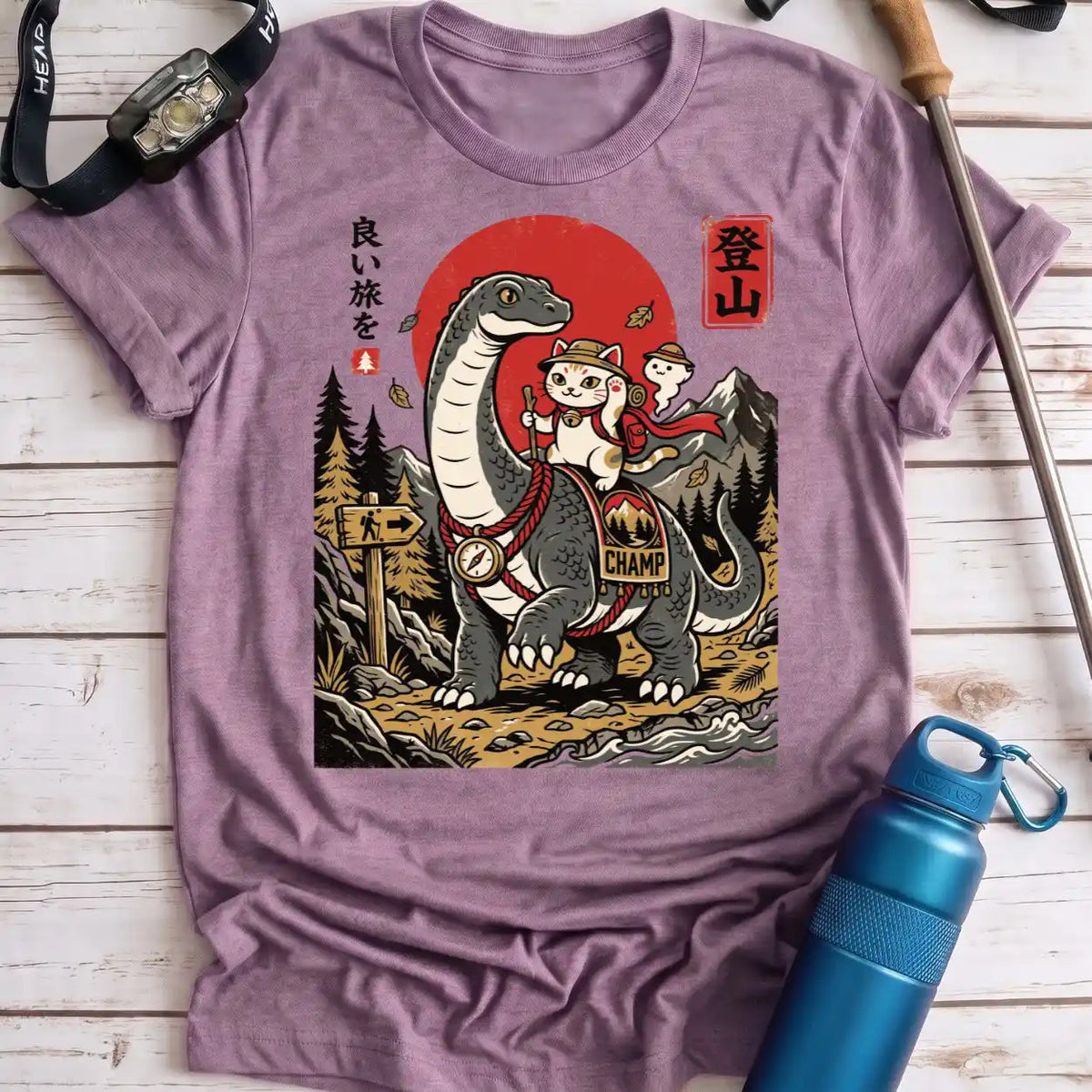 Champ and Cat Hiking Tee
