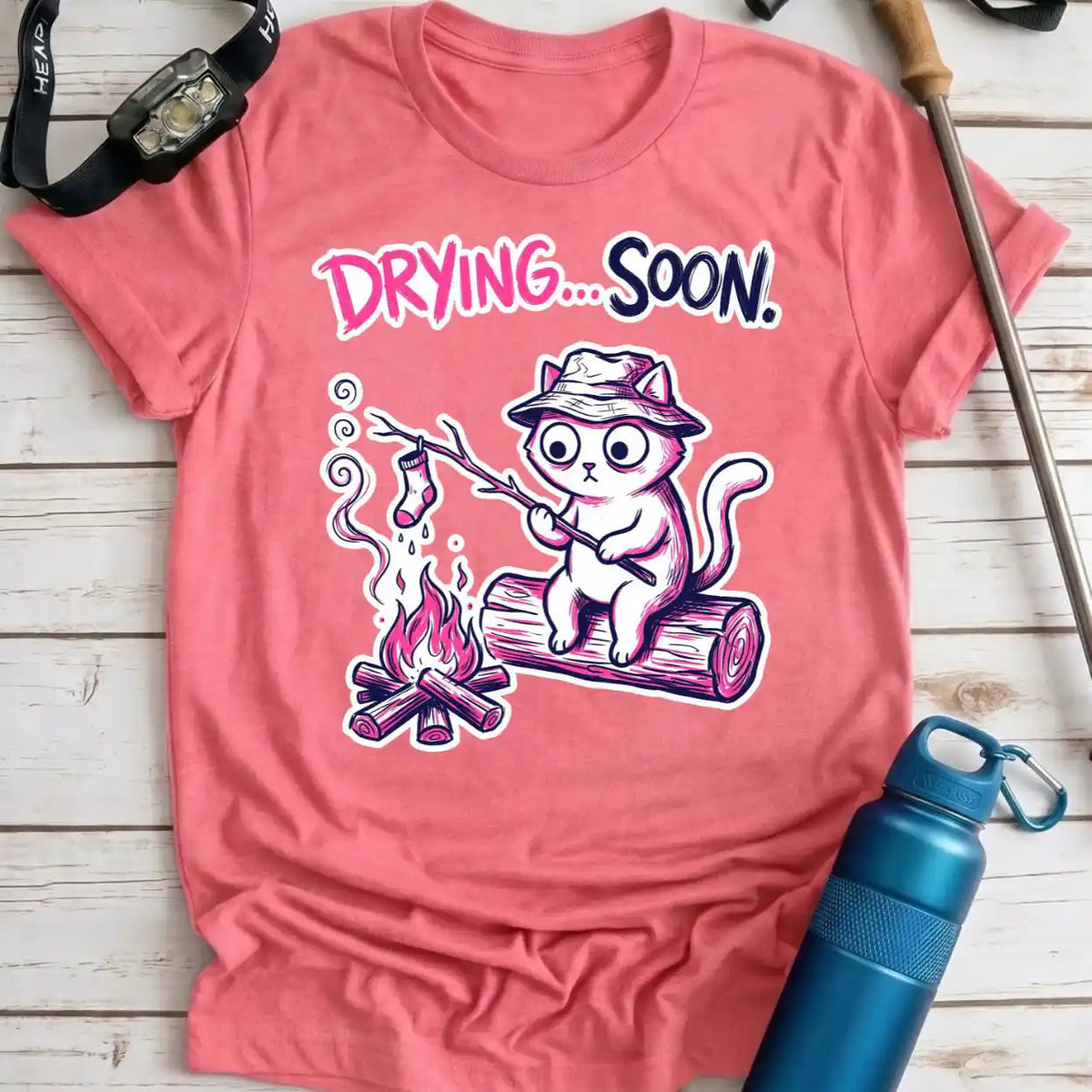 Drying Soon Campfire Cat Tee