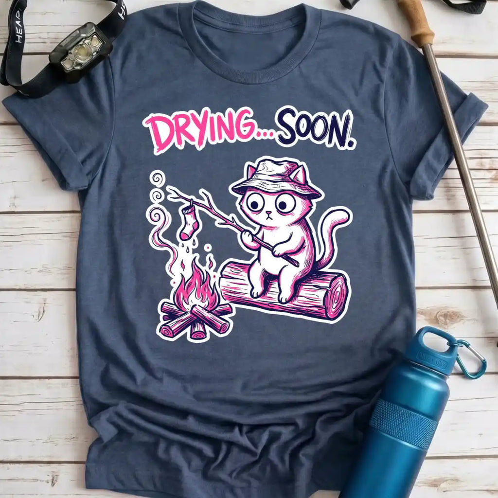 Drying Soon Campfire Cat Tee