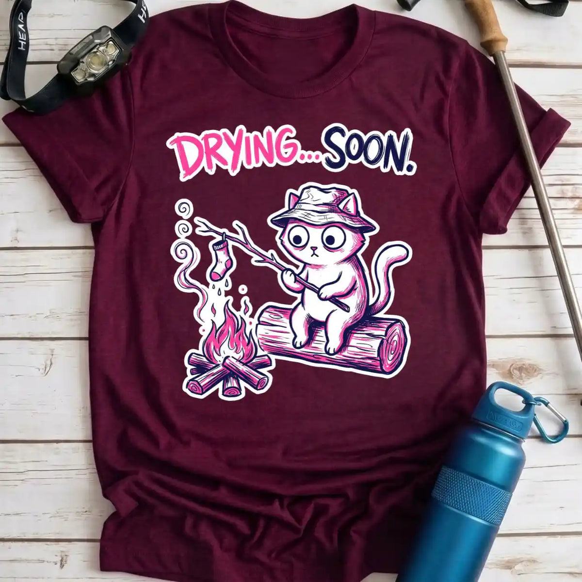 Drying Soon Campfire Cat Tee