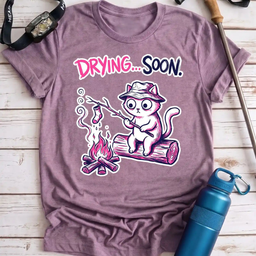Drying Soon Campfire Cat Tee