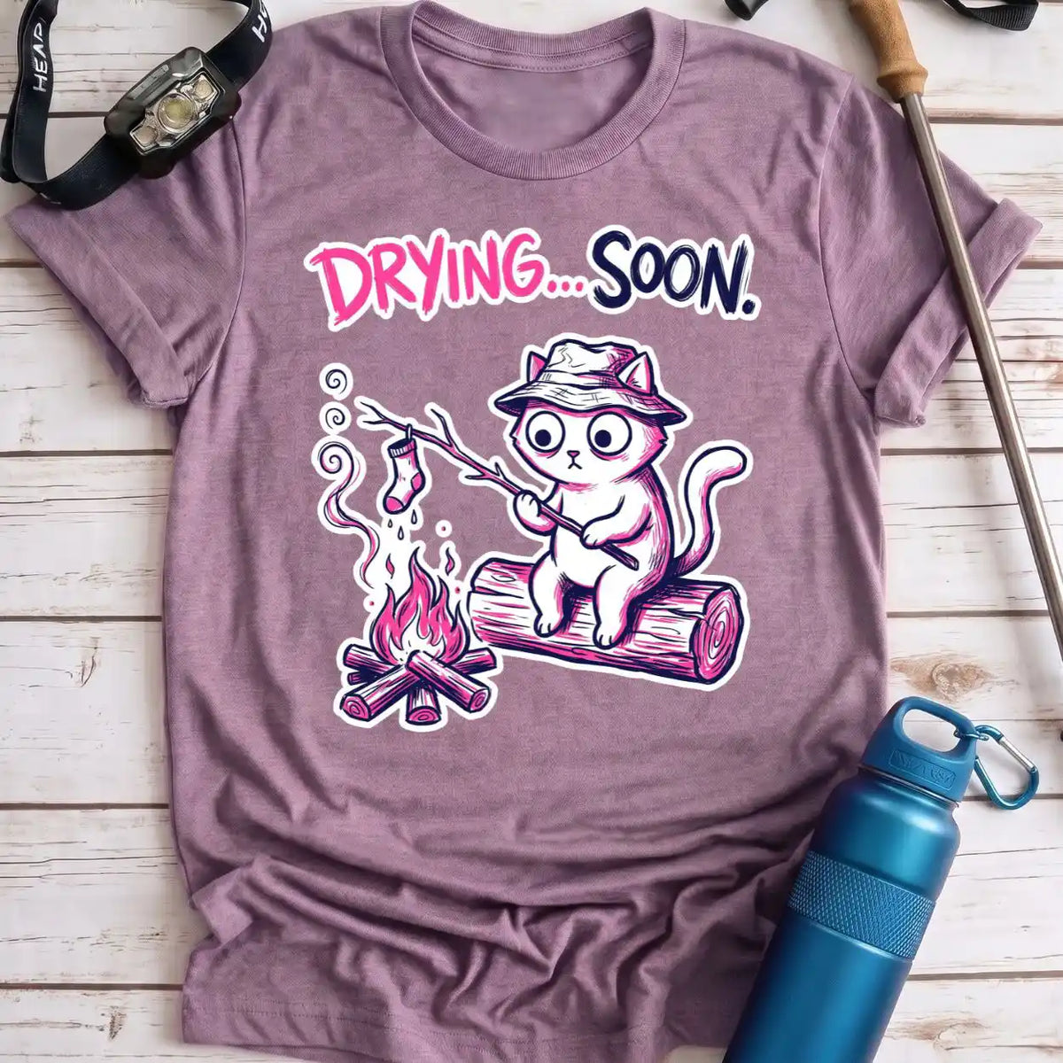 Drying Soon Campfire Cat Tee