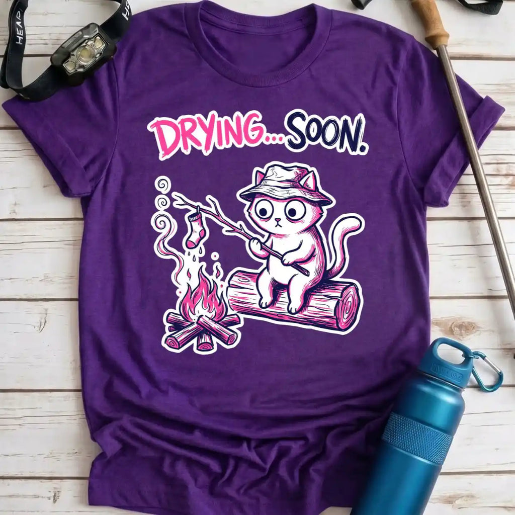 Drying Soon Campfire Cat Tee