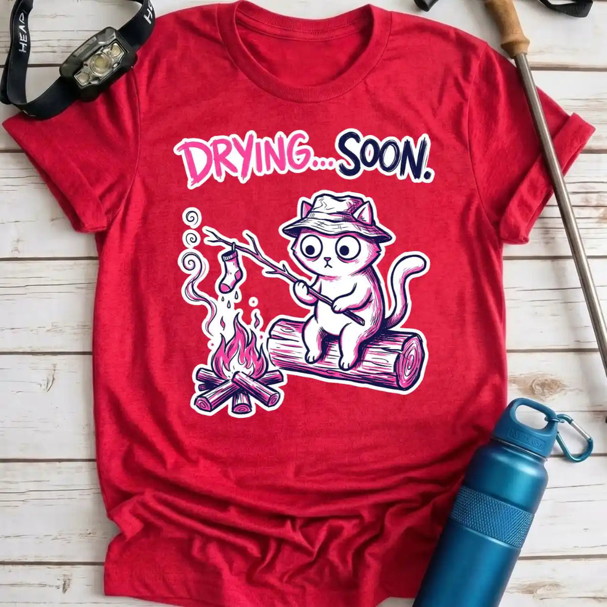 Drying Soon Campfire Cat Tee