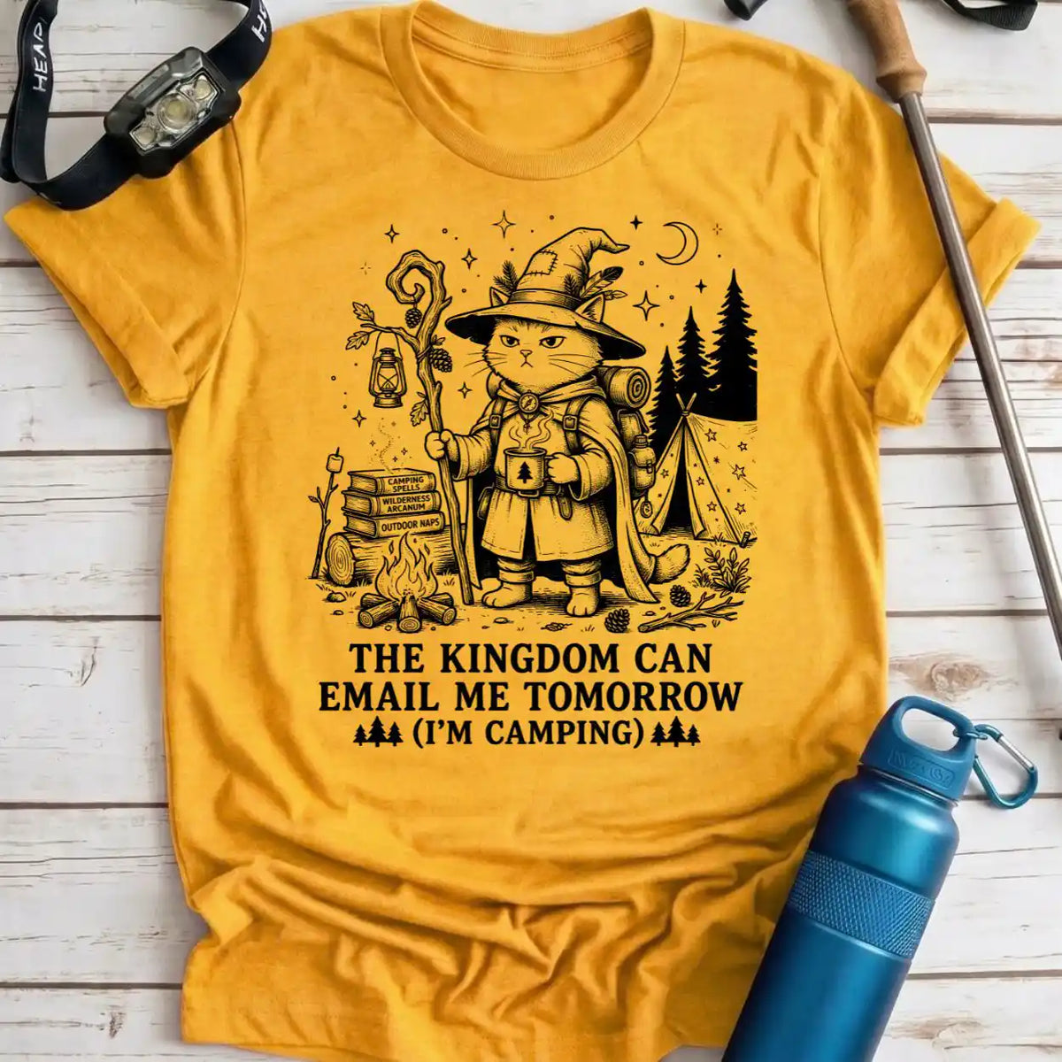 Email Tomorrow Camping Cat Tee