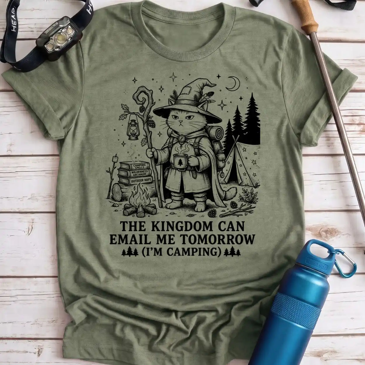 Email Tomorrow Camping Cat Tee