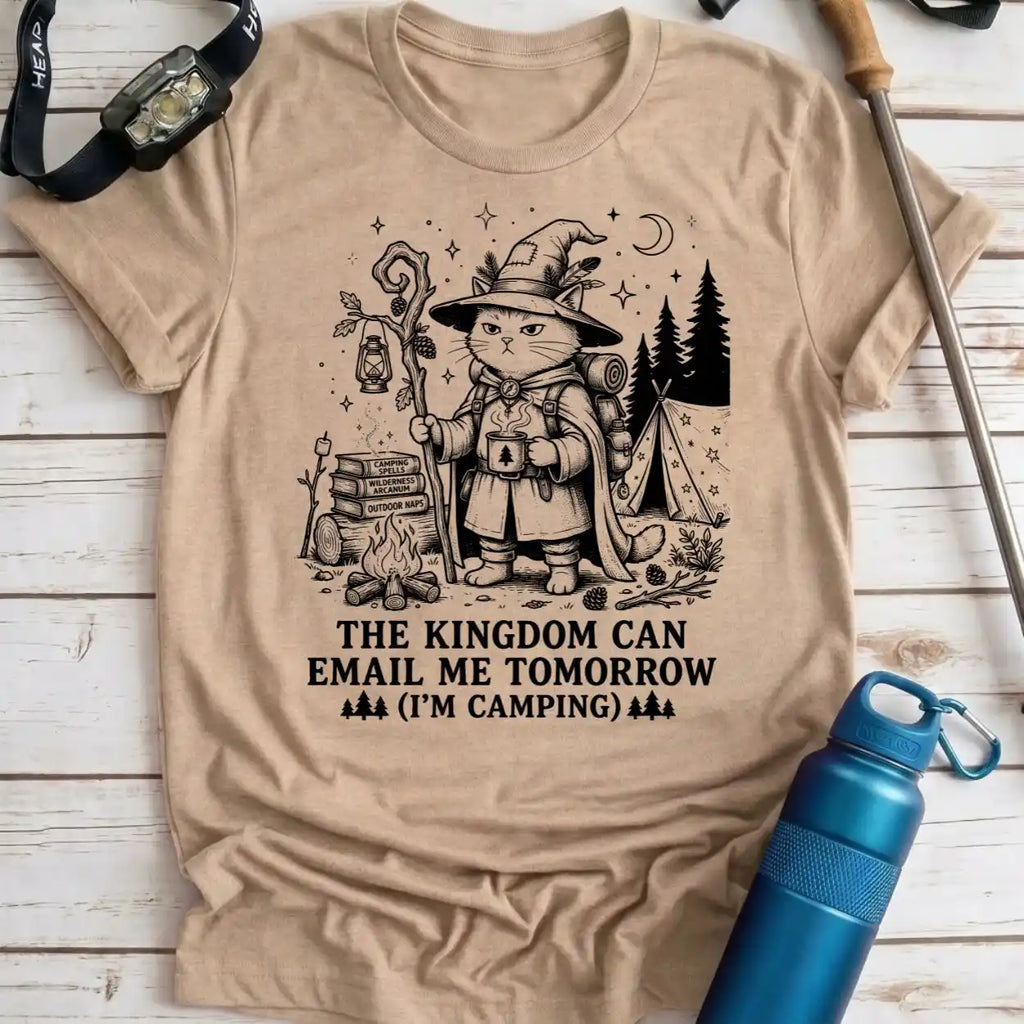 Email Tomorrow Camping Cat Tee