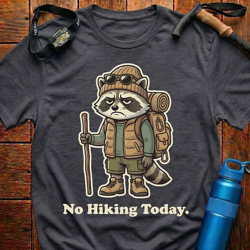 Grumpy Raccoon No Hiking Today T-Shirt
