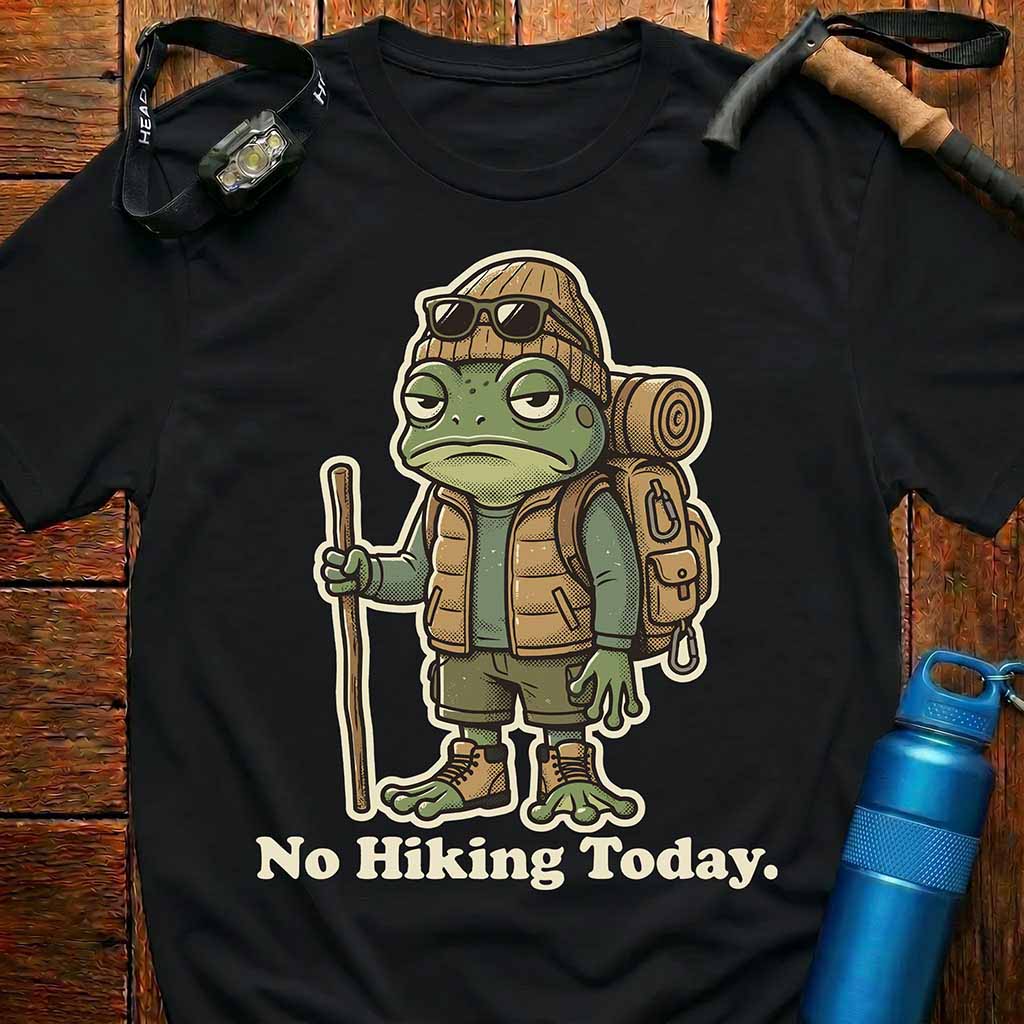 Grumpy Frog No Hiking Today T-Shirt