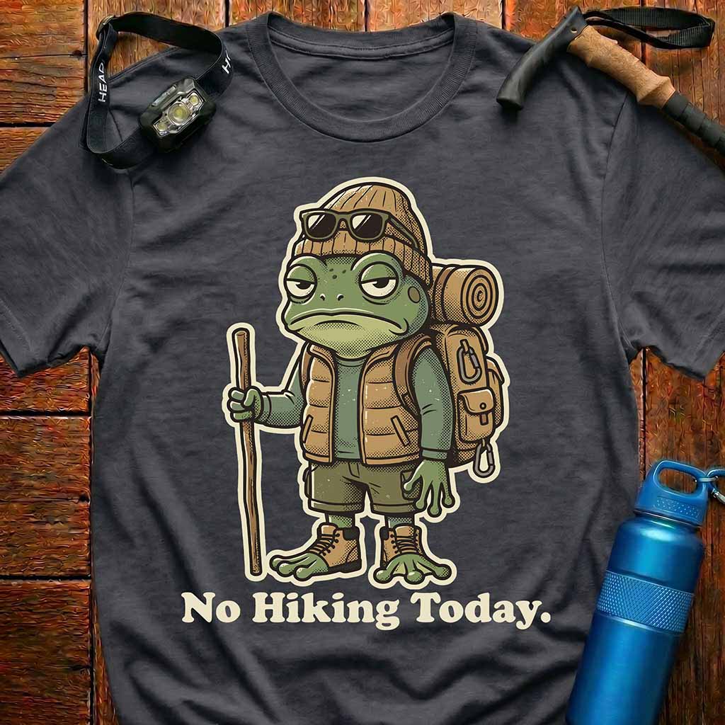 Grumpy Frog No Hiking Today T-Shirt