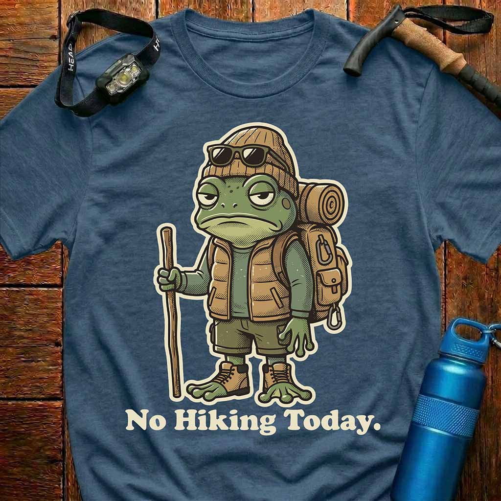 Grumpy Frog No Hiking Today T-Shirt