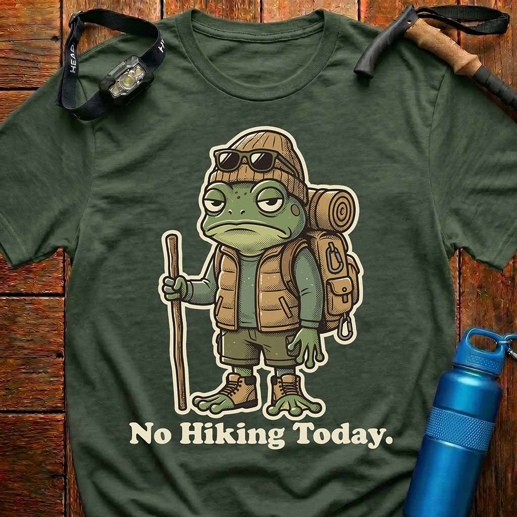 Grumpy Frog No Hiking Today T-Shirt