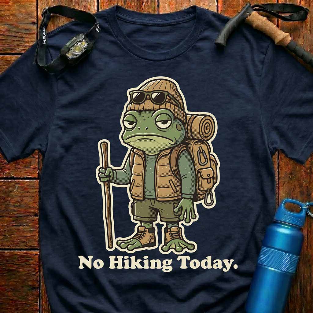 Grumpy Frog No Hiking Today T-Shirt