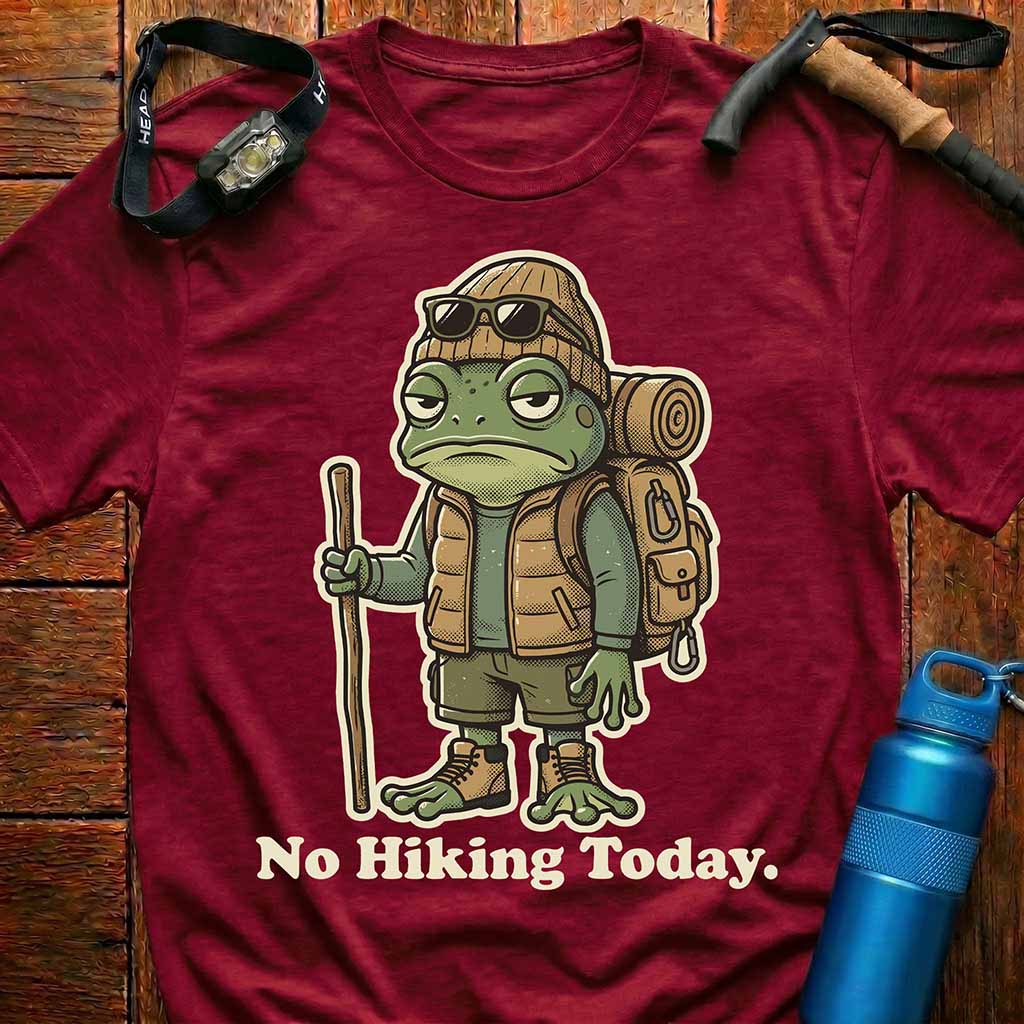 Grumpy Frog No Hiking Today T-Shirt