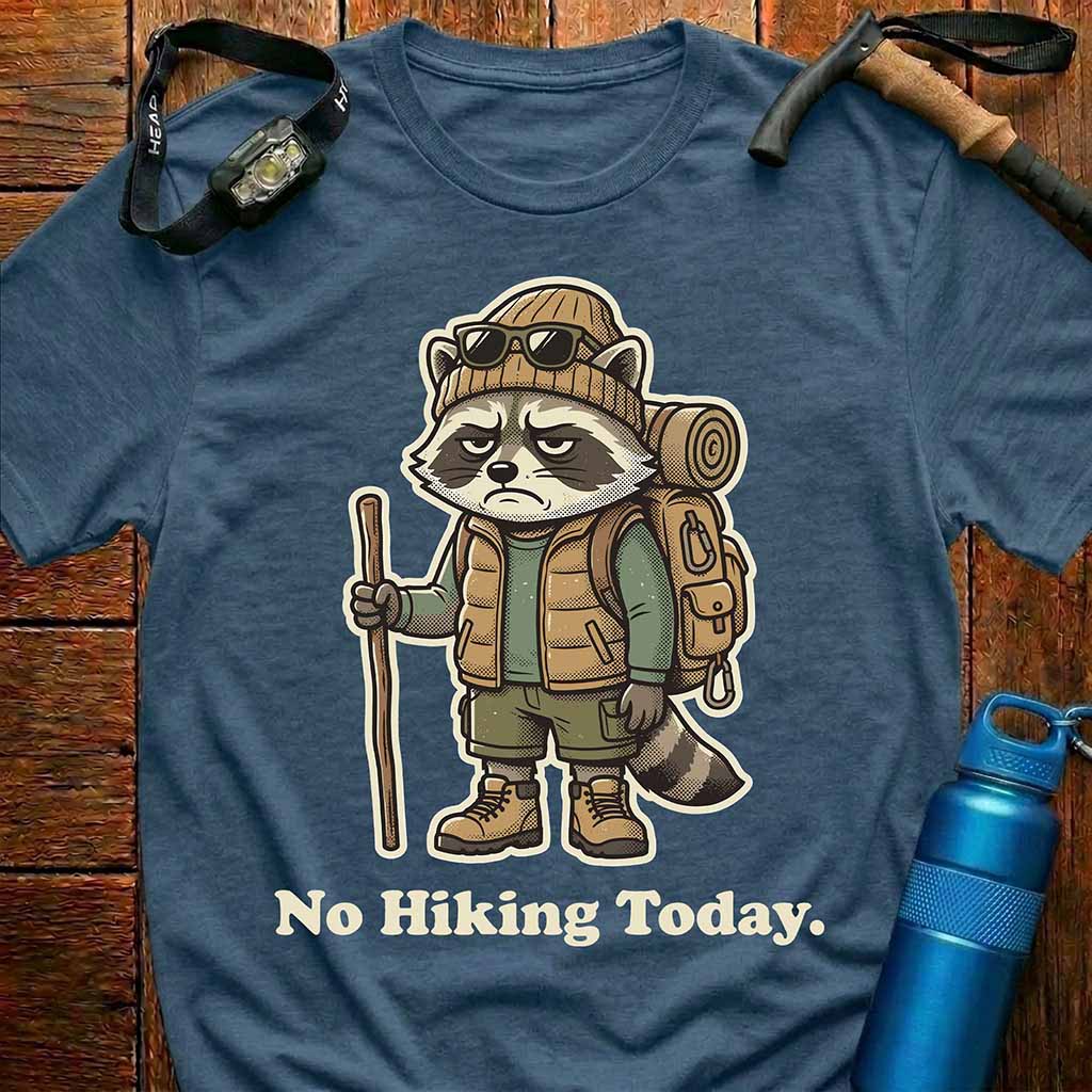 Grumpy Raccoon No Hiking Today T-Shirt