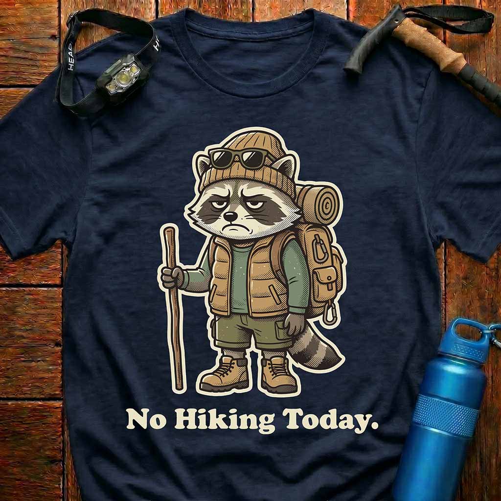 Grumpy Raccoon No Hiking Today T-Shirt