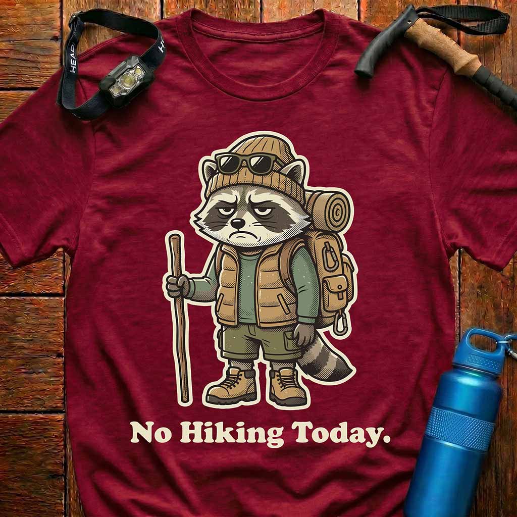 Grumpy Raccoon No Hiking Today T-Shirt