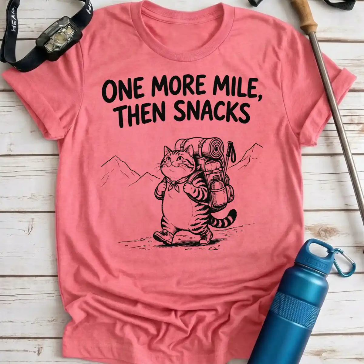 One More Mile Snacks Cat Tee