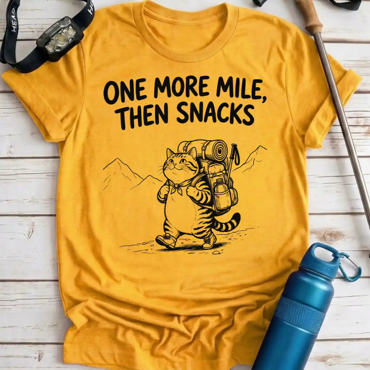 One More Mile Snacks Cat Tee