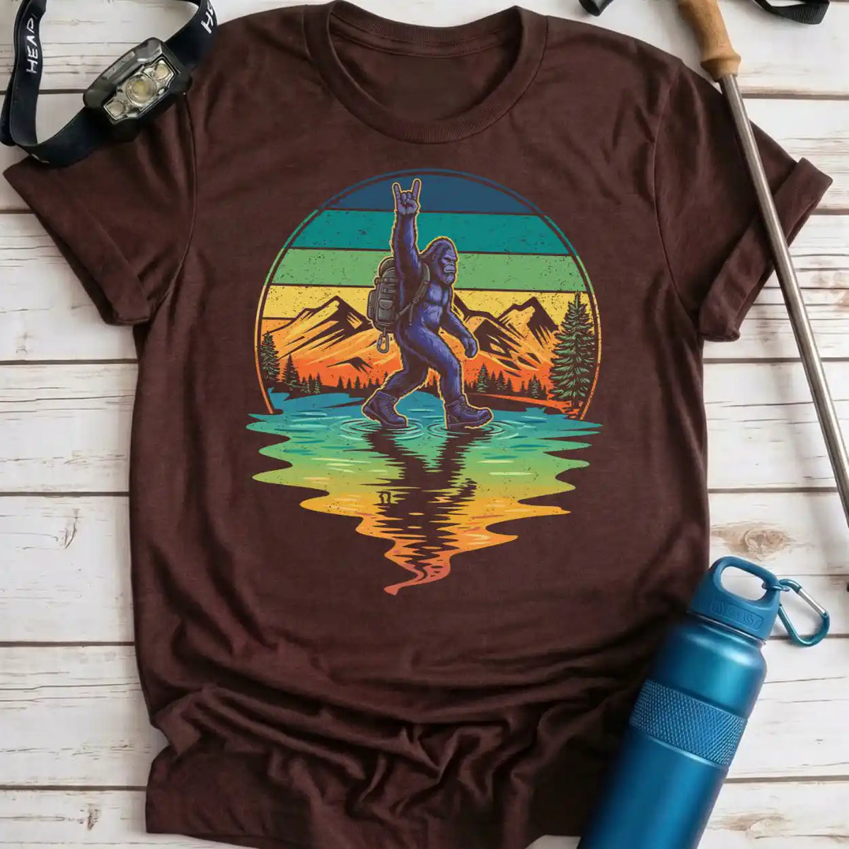 Bigfoot Rock On Hiker Tee