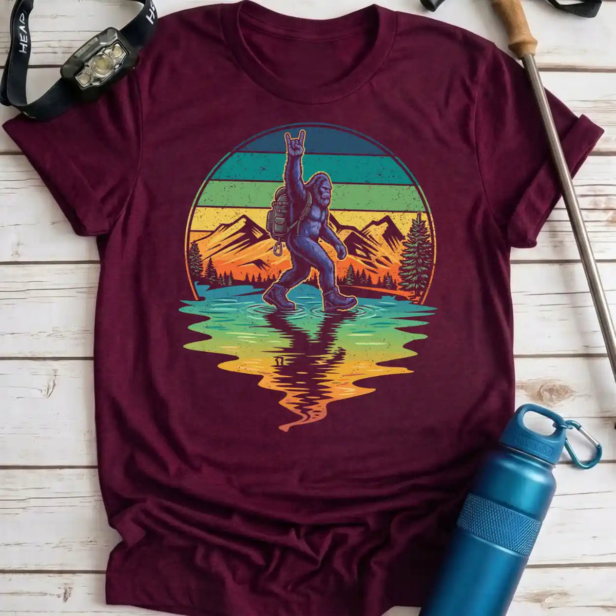 Bigfoot Rock On Hiker Tee