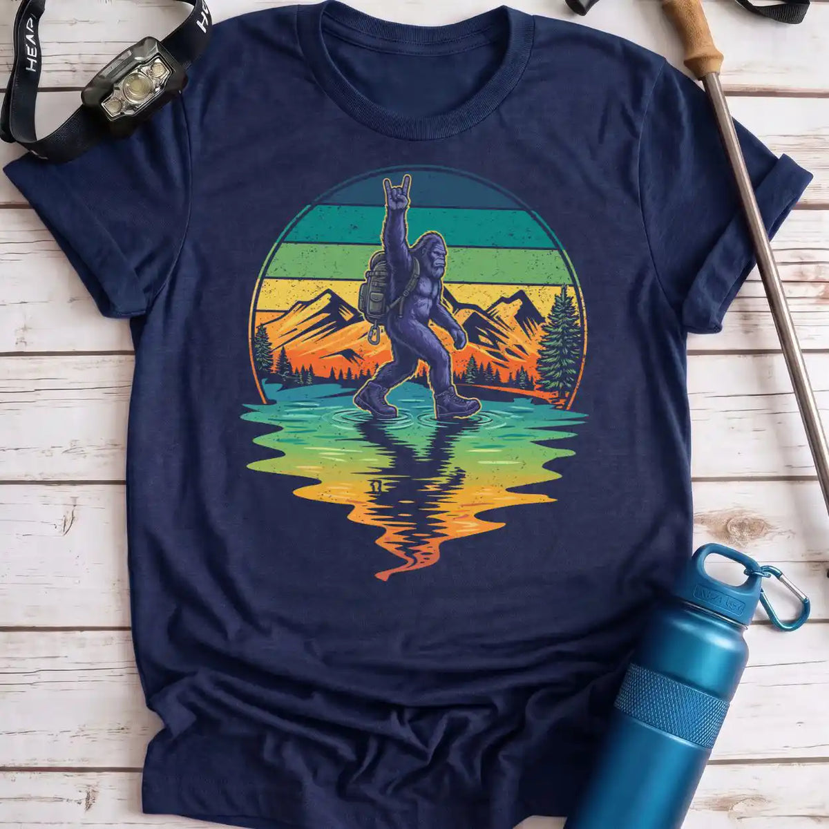 Bigfoot Rock On Hiker Tee