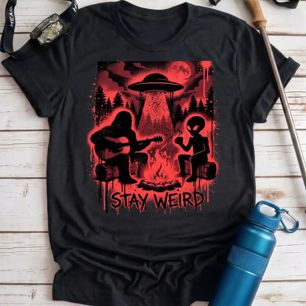 Stay Weird Bigfoot Camp Tee